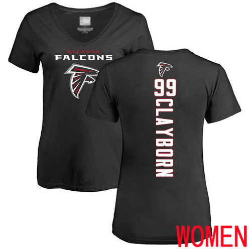 Atlanta Falcons Black Women Adrian Clayborn Backer NFL Football #99 T Shirt->women nfl jersey->Women Jersey